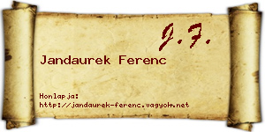 Jandaurek Ferenc névjegykártya
